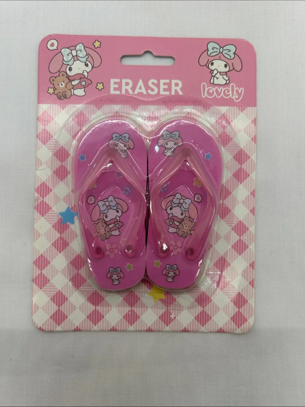 Pink Flip-Flop Erasers - Cute Cartoon Design